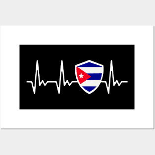 Cuba Heartbeat Proud Cuban Flag Posters and Art